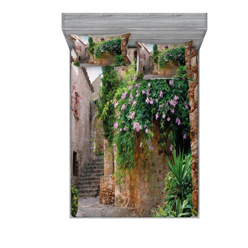 Ensemble de draps de jardin summer, Ensemble de draps pour lit double avec un drap-hou