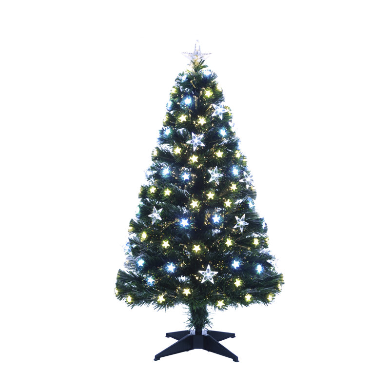 Lighted Artificial Pine Christmas Tree, 120cm H x 65cm W x 65cm D