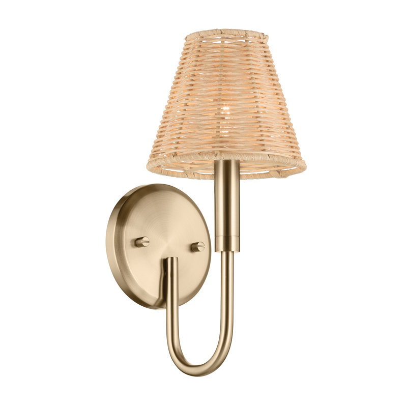 13" 1-Light Wall Sconce with Handwoven Rattan Shade