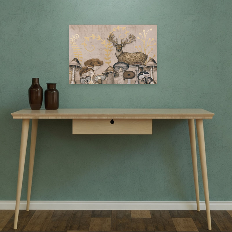 Affiche murale vintage représentant un cerf des bois, élégante et rustique, avec un cerf de la forêt et la nature.