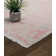 Tapis rose / gris en soie / laine / rayonne Abstract