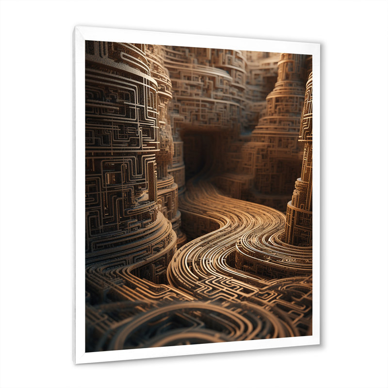 «Unraveling The Gold Labyrinth Mystery», reproduction sur toile, H 20 po x l 12 po, Cadre photo blanc