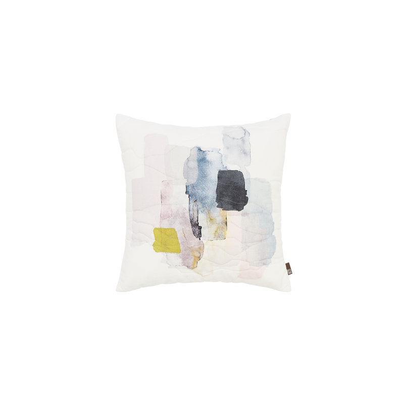Housse de coussin et insert de coussin carré abstrait en tissu de coton plissé Abstracted 17,7 po x 17,7 po