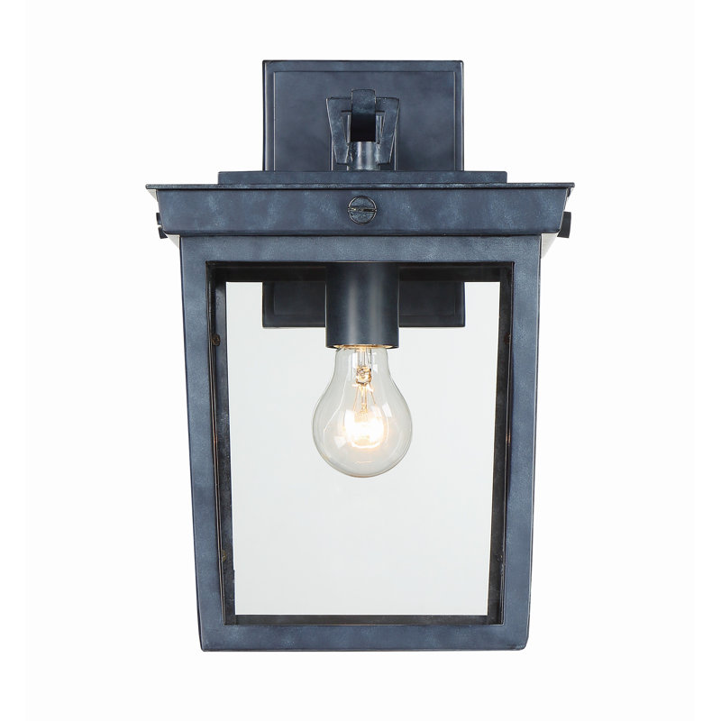 Dematteo Black Graphite Outdoor Wall Mount, 14'' H x 9.5'' W x 11'' D