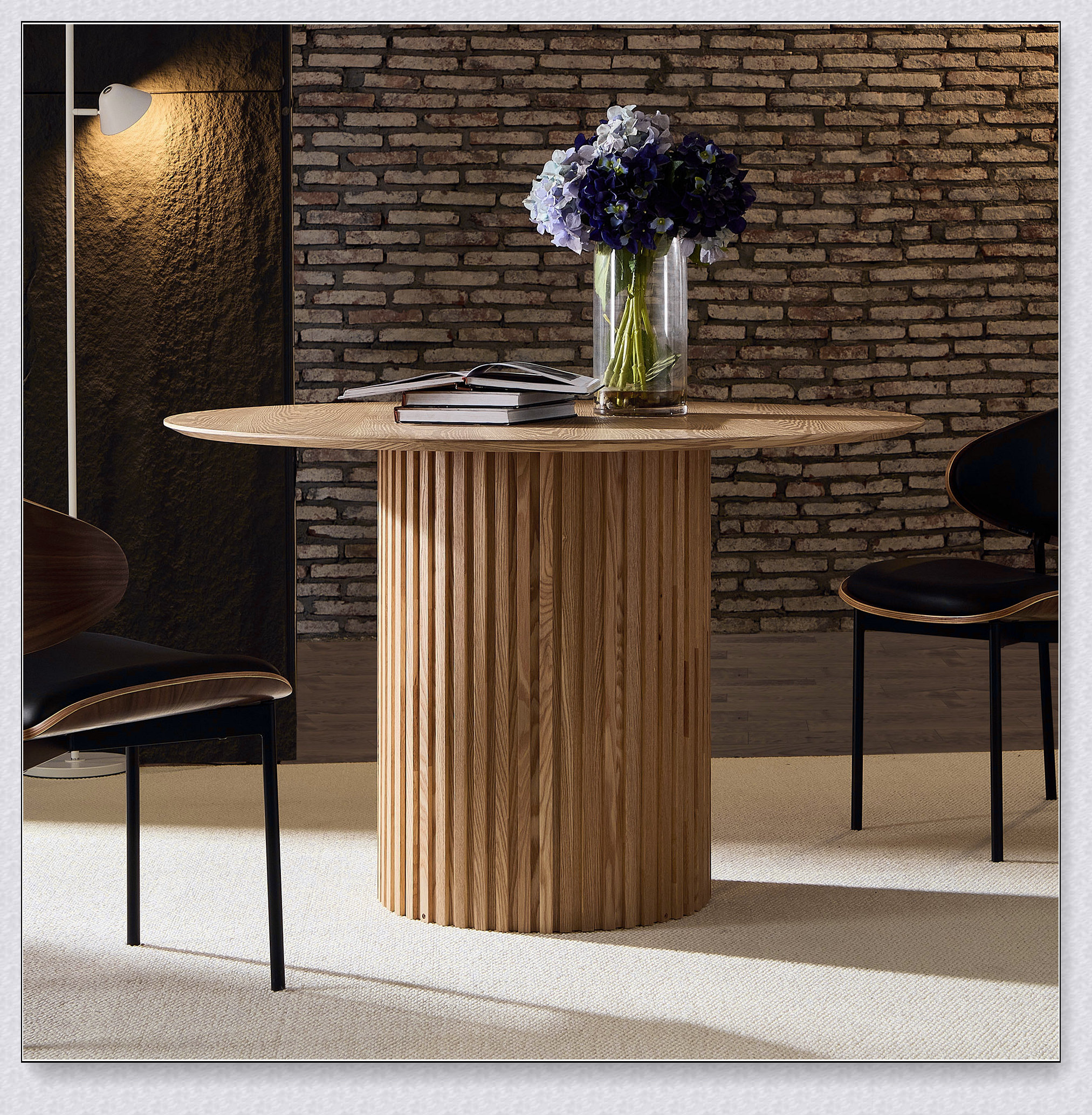 George Oliver MDF Dining Table for Dining Room Round Dinner Tables Mid ...