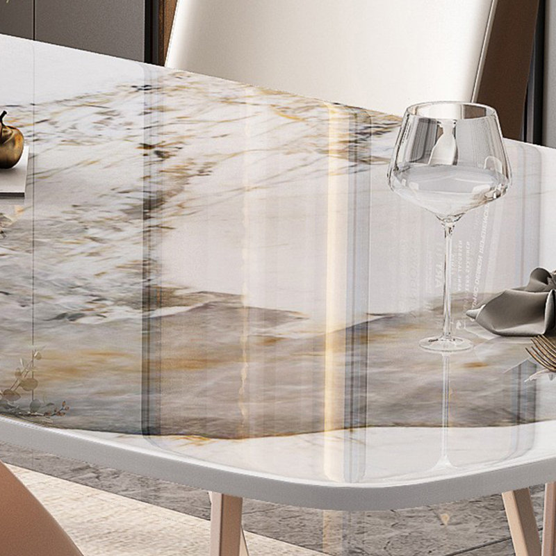 Ensemble de table de salle à manger simple et luxueux, Gris / Blanc, H 29,5 po x L 55,1 po x l 31,5 po