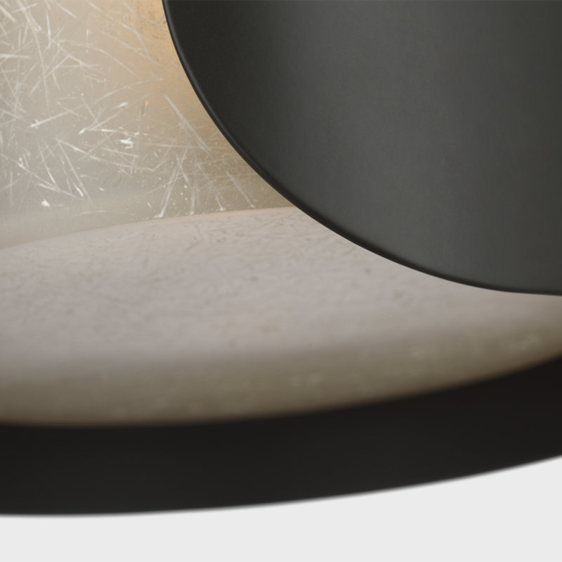 Anne-Marie Barton Armise Pendant with Nova Frost, 242" H x 7.5" W, Matte Carbon, White