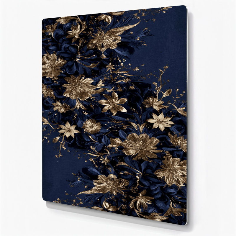 Abstrait floral 57, art mural gris en métal, H 12 po x l 18 po