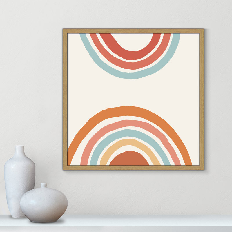 Rainbow Hills II - peinture encadrée, H 24,75 po x l 24,75 po x P 0,75 po, Grain de bois naturel