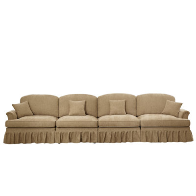 Canapé convertible en chenille élégance style Mid-Century pour des espaces de vie polyvalents