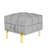 22 Inches Anti-Scratch Leather Storage Ottoman, Pet Friendly Entryway Bench With Golden Stainless Steel Legs, Gray-1436434859