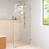 Solaris 38 in. x 78 in. Fully Frameless Radius Single Fixed Shower Panel