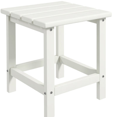 Table d'appoint de patio 15 po - Extrémité carrée pour porche, piscine, balcon. Imperméable, robuste, supporte 110 lb, balcon blanc, piscine et construction fiable, peut contenir