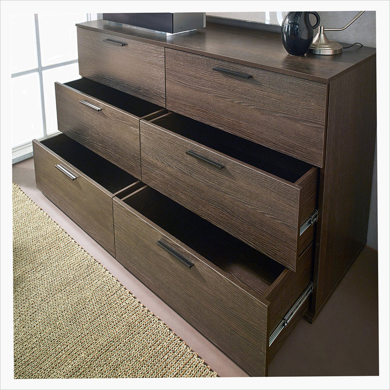 Petite commode, commode 6 tiroirs Morgan Farmhouse, Espresso