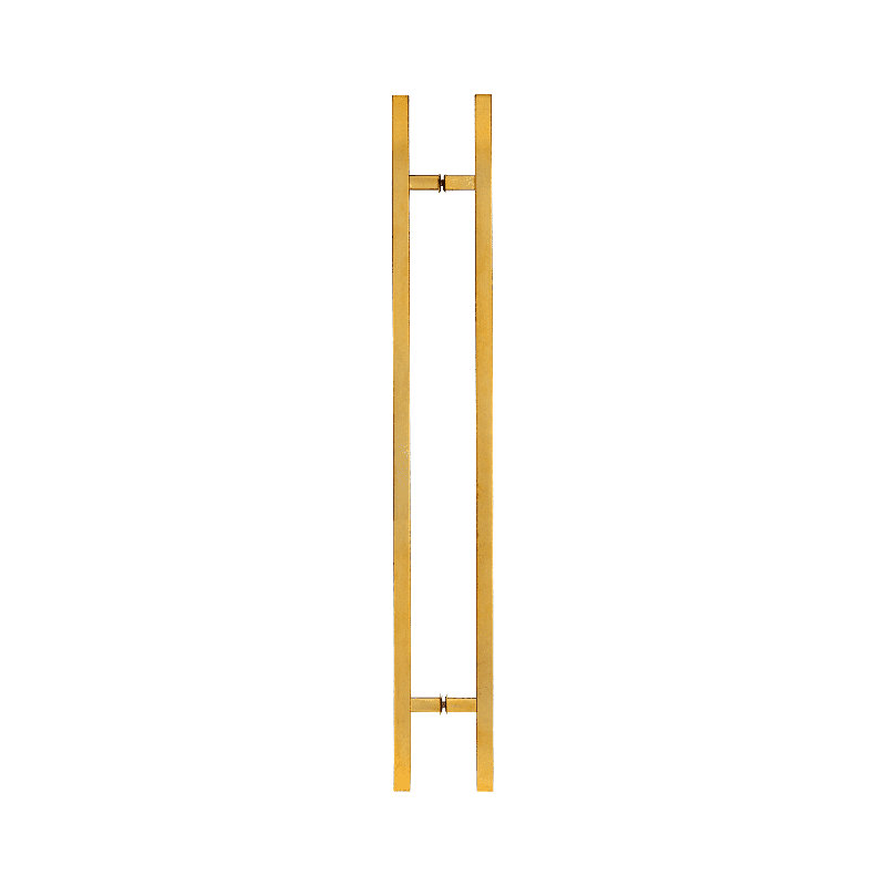 Poignée de porte longue, poignée d'entrée en forme de «H» carrée, acier inoxydable 304, H 84 po x l 5,91 po x P 5,91 po, Doré