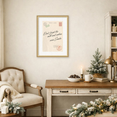 Tableau encadré sur toile « Le lait et les biscuits du Père Noël » de Jolly and Dash