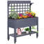 Boîte à fleurs surélevée en bois avec pieds et doublure de lit, pour fleurs, herbes et légumes