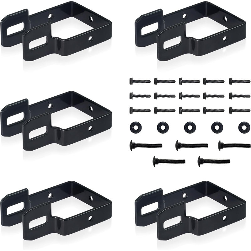 Fencer Wire Pack of 5 Heavy Duty Fence Bracket, Metal Connector for Post and Panel Connection