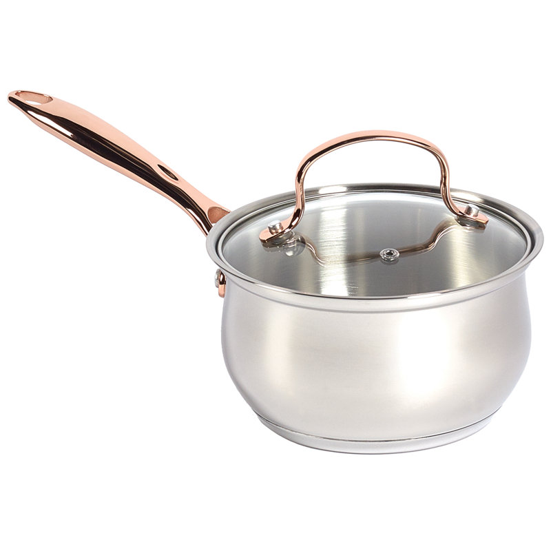 Celebrations 10-Piece Stainless Steel Cookware Set with Copper Accents