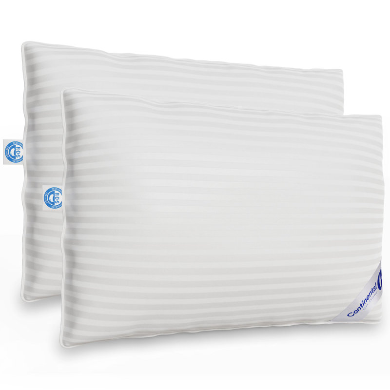 Superior Down 700 Fill Power Hungarian White Goose Down Pillow, 2 Pack, Queen, Firm