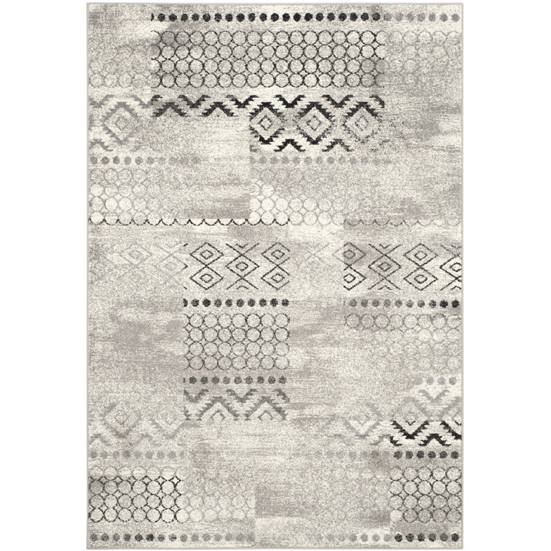 Tapis gris Amariah, Rectangle 5 pi 3 po x 7 pi 6 po