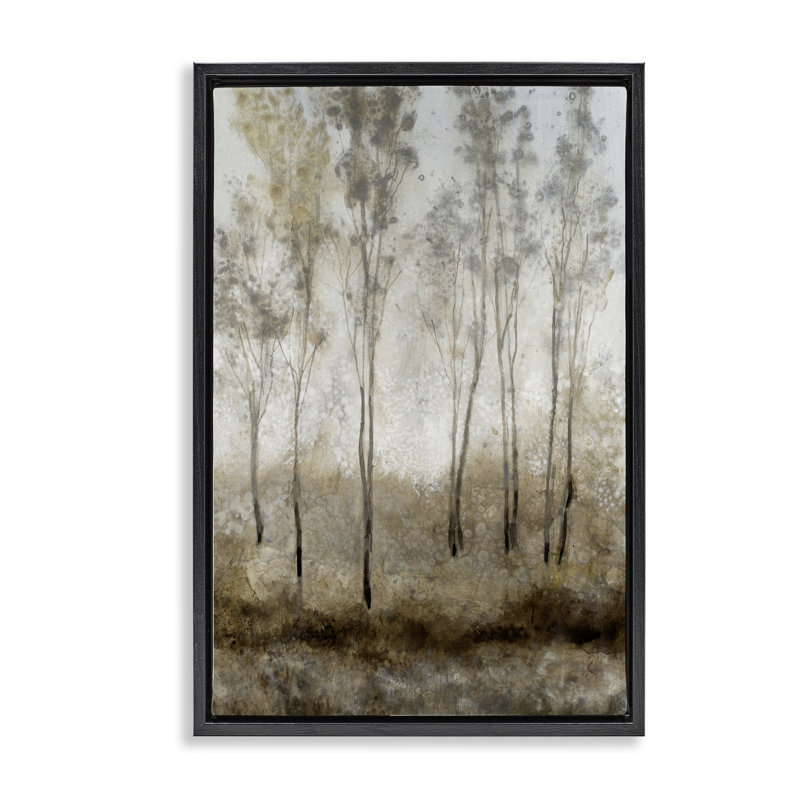 Art mural sur toile flottant subtilement boisé chatoyant noir clair, design par Tim Ottoole, H 25 po x l 17 po
