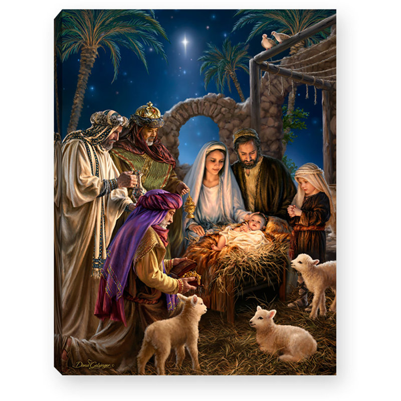 Toile à dos de chevalet 8 x 6 po La Nativité