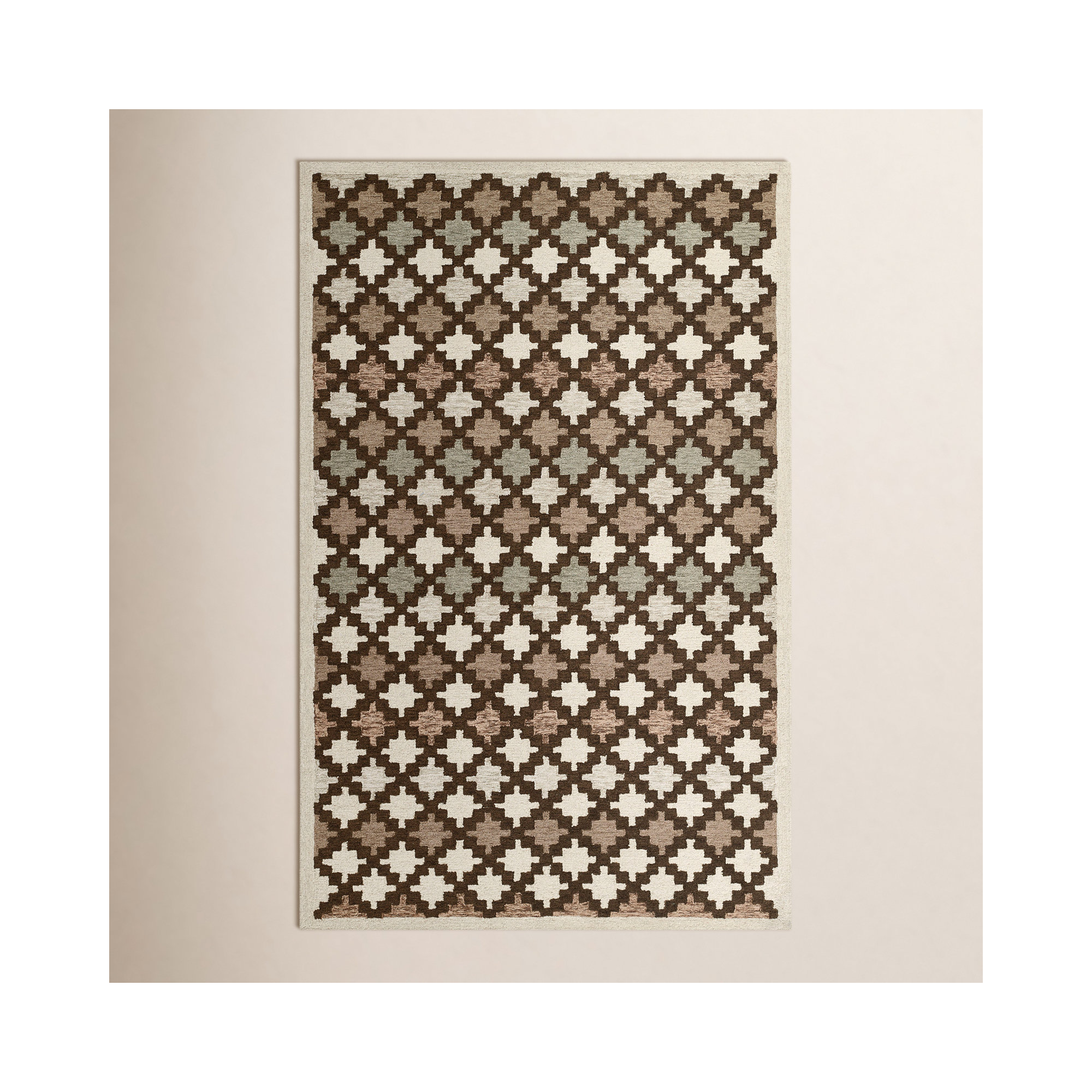 Abbott Hand Tufted Wool Tan Rug, Rectangle 3'6" x 5'6"
