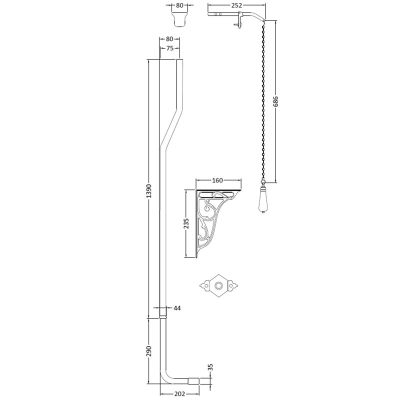 High Level Flush Pipe Pack