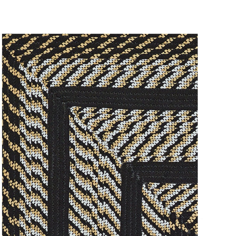 Tapis décoratif à rayures tressées noires/brunes Arcelia, 48 po octogonal
