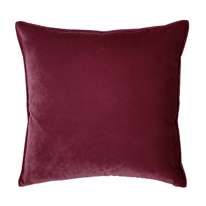 Franklin Washable Velvet Square Pillow Cover & Insert , Cordovan, 22"H x 22"W