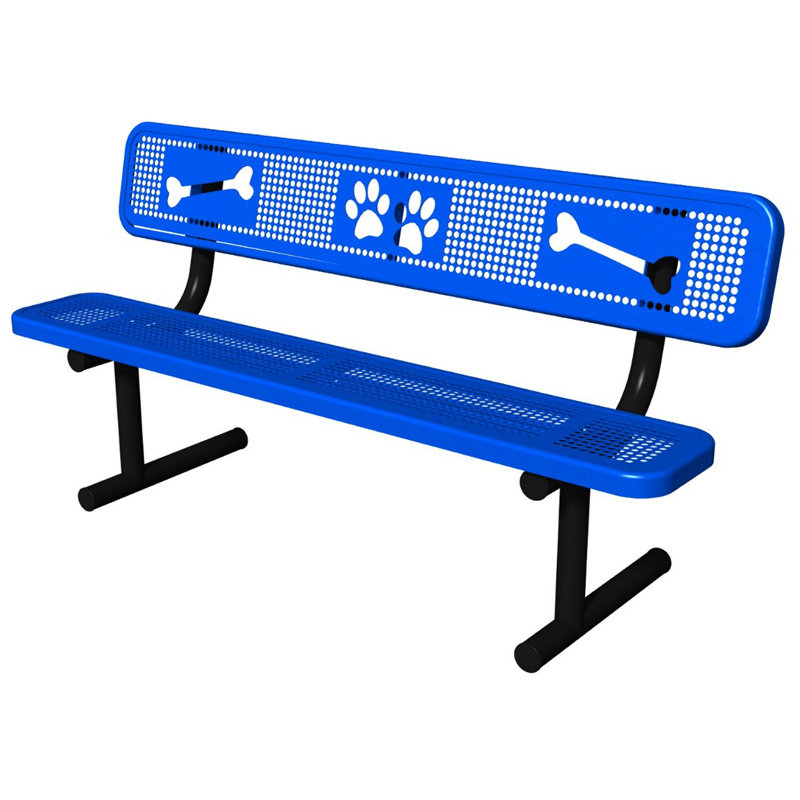 Banc de parc en acier Pollitt, Bleu