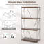 17 Storeys 1 Pcs 4-tier Multipurpose Display Rack Freestanding Bookcase With Metal Frame Walnut