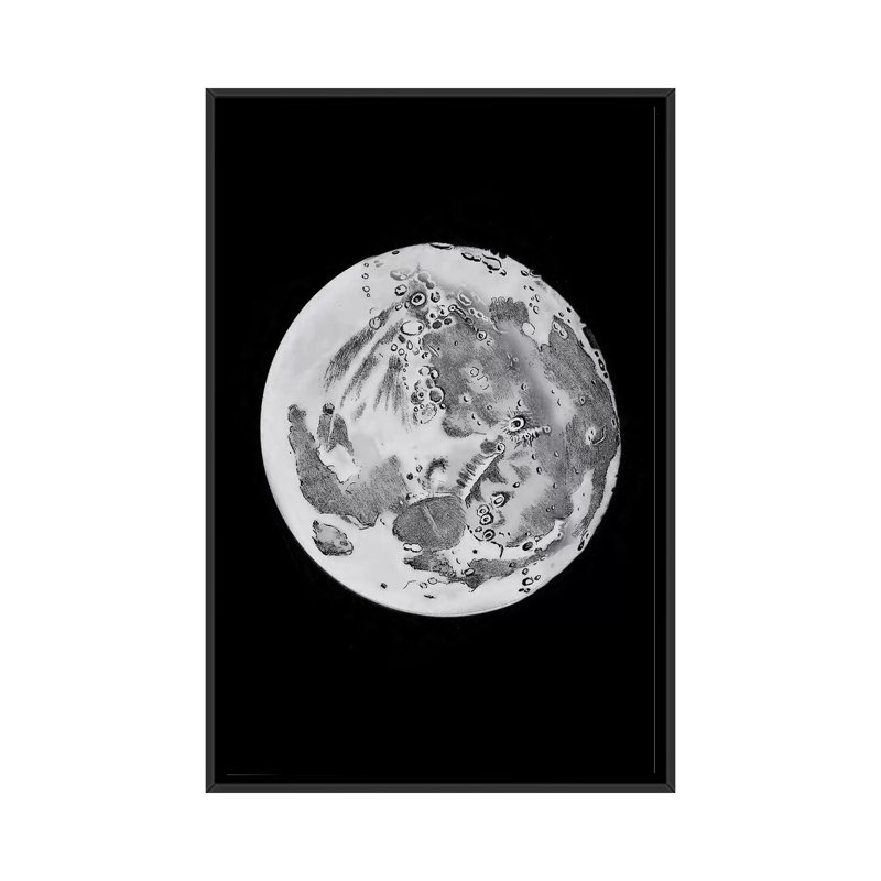 «Phases of the Moon VI», impression sur toile, H 26 po x l 18 po x P 1,5 po, Toile avec cadre noir, Pas de tapis