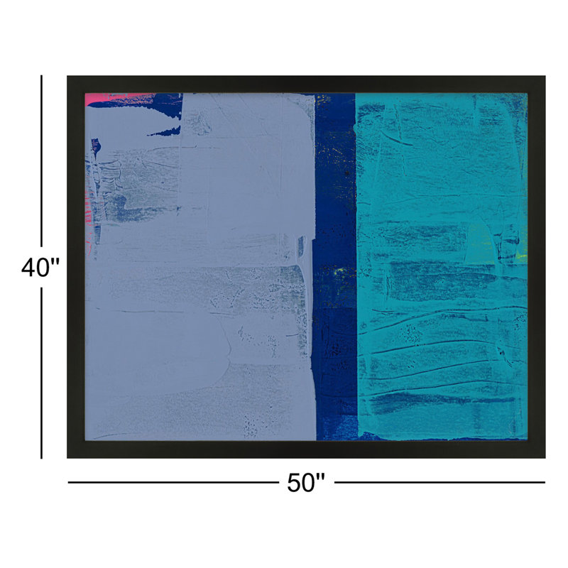 Bold In Blue 2 Print by Andrea Stokes, 40" H x 50" W x 1.25" D, Black Framed