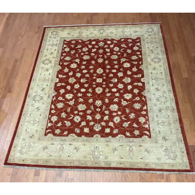 Hand Knotted Afghan Vegetable Dye Oushak Rug 8'2" x 10'2"