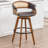 Swivel Upholstered Cane Back Counter Height Bar Stools-1863290118-1863290113