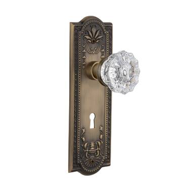 Nostalgic Warehouse Crystal Oval Interior Mortise Door Knob with Meadows  Long Plate & Reviews