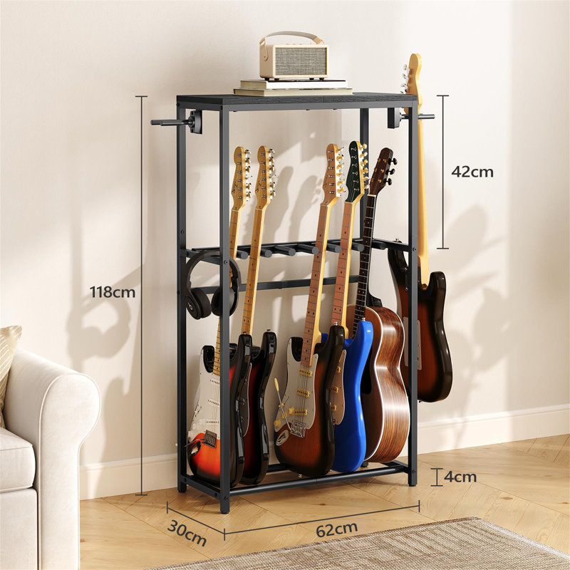 Metal，Manufactured Wood 118cm H Dowel Rack, 118cm H x 62cm W x 30cm D, Black
