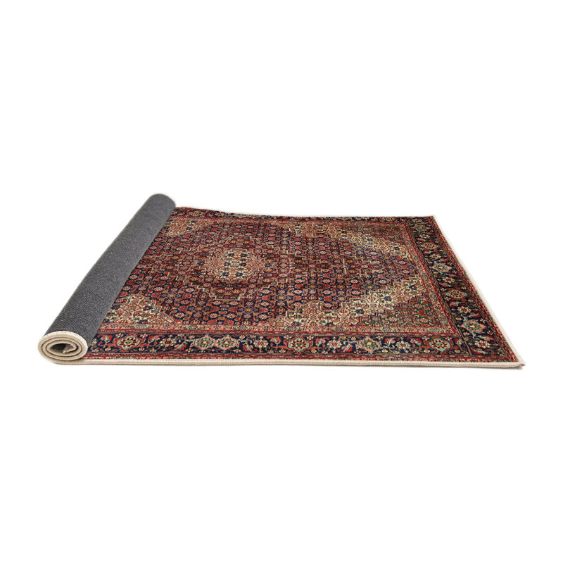 Tapis brun à motif oriental, Rond 8 pi