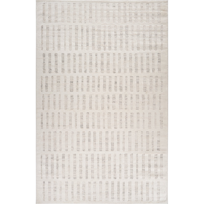 Tapis intérieur moderne, beige crème., Rectangle 3 pi 11 po x 5 pi 7 po