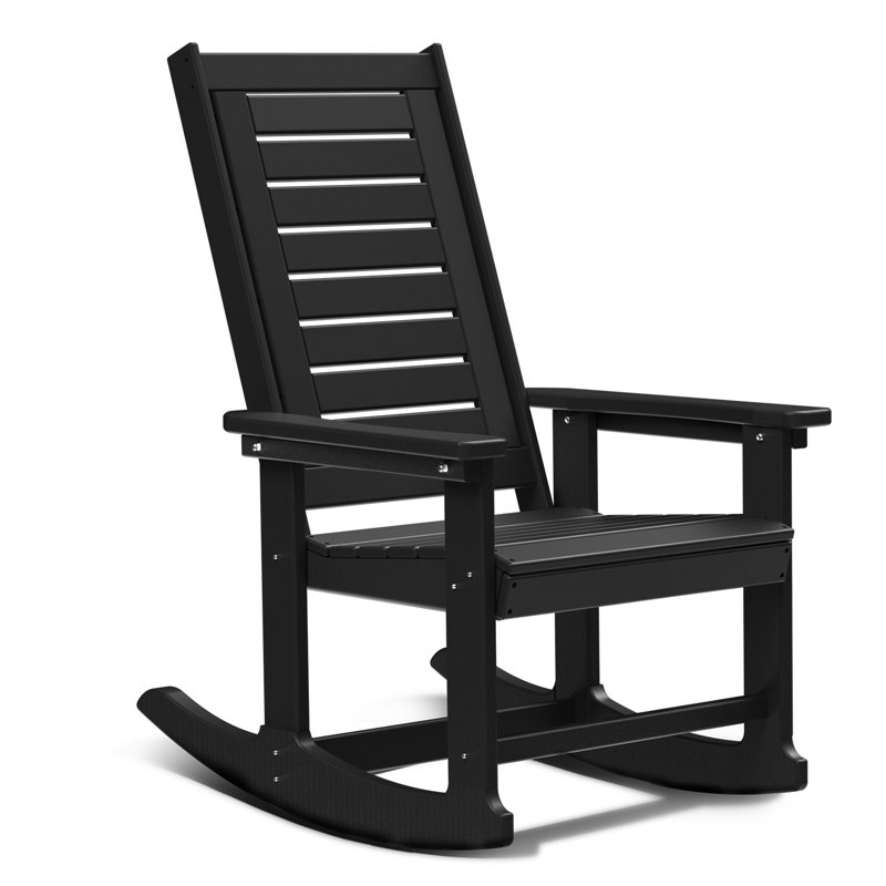 Chaise berçante d'extérieur Plumville, Noir