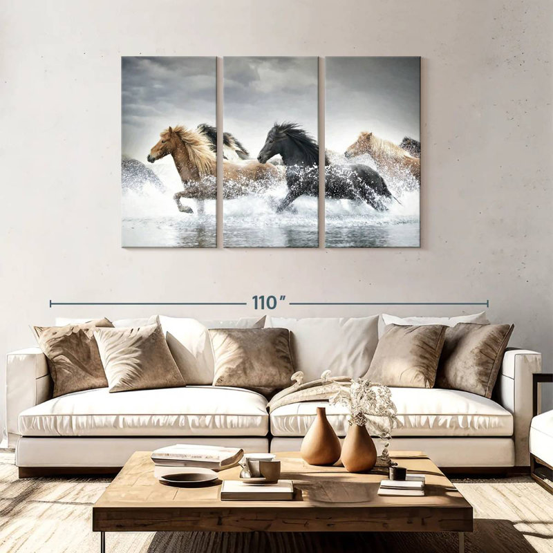 Horse Run III, 48" H x 74" W
