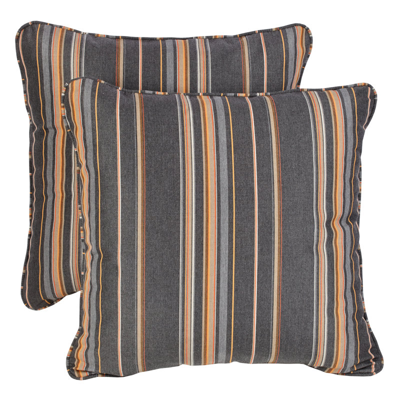 Coussin Sunbrella, H 18 po x l 18 po x P 6 po, Gris / orange