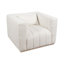 Fauteuil d'appoint en velours Elegance Elegance, capitonné, ivoire, de petite taille, salon Élégant et confortable