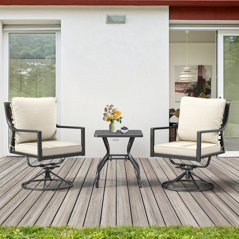 Chaise longue pivotante avec coussins