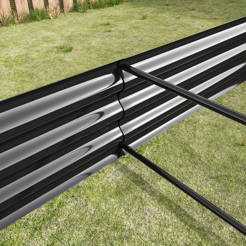 Outdoor Raised Garden Bed, Metal Planter Box, for Growing Vegetables, Flowers, Herbs, Succulents, Black