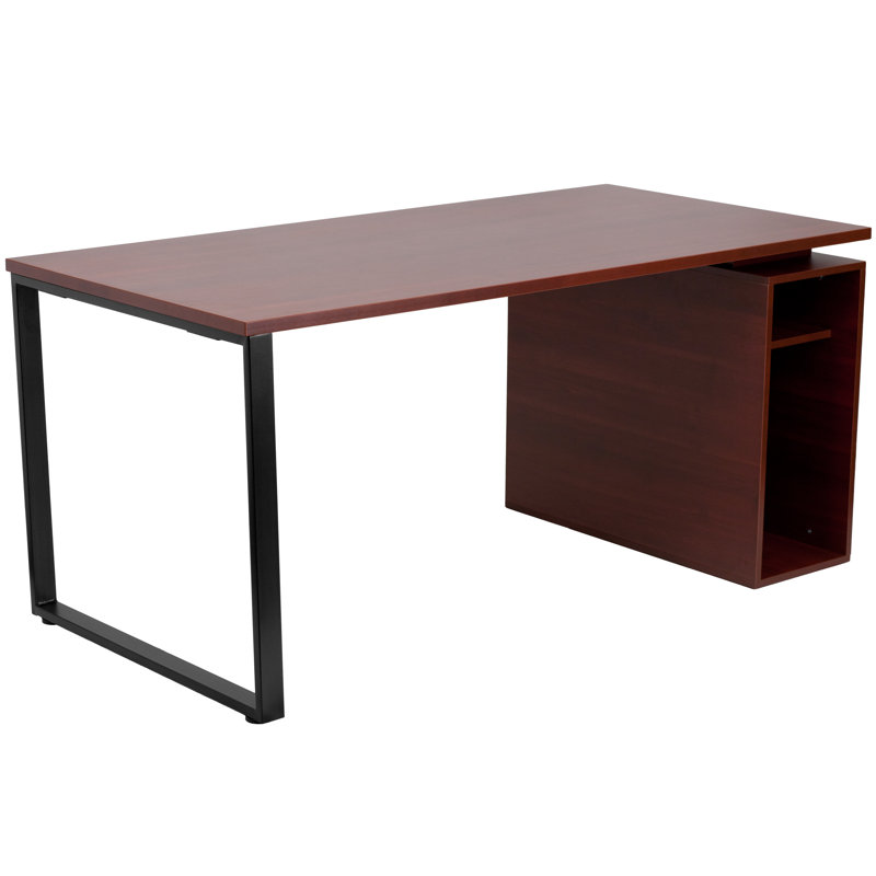 Computer Desk with Open Storage Pedestal