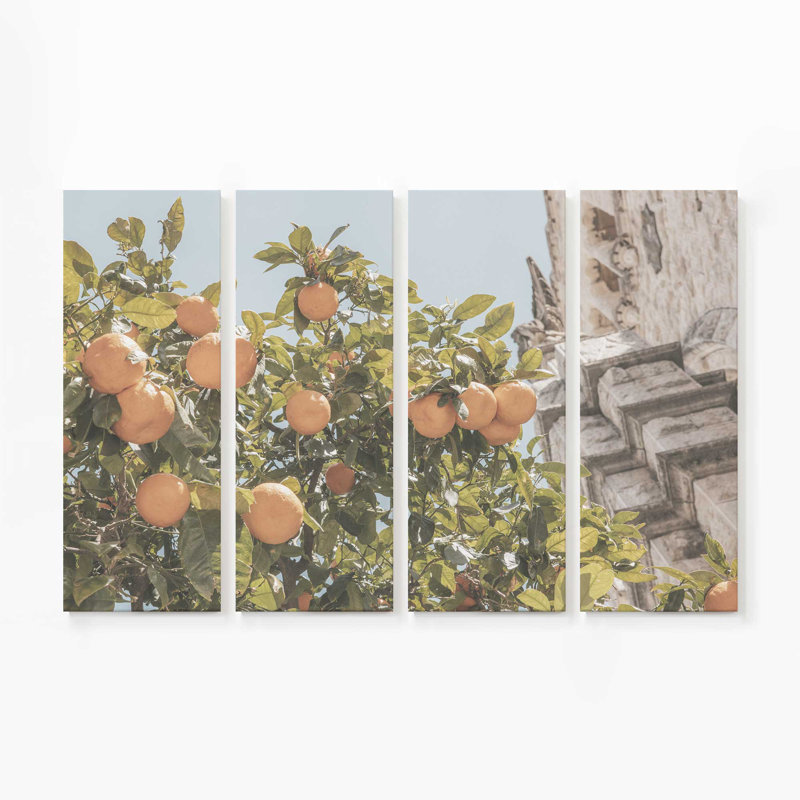 Agrume méditerranéen | Impression sur toile 4 panneaux, H 40 po x l 60 po