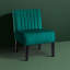 Fauteuil d'appoint en velours de style Mid-Century moderne avec 2 pieds en bois massif pour la chambre à coucher et le salon